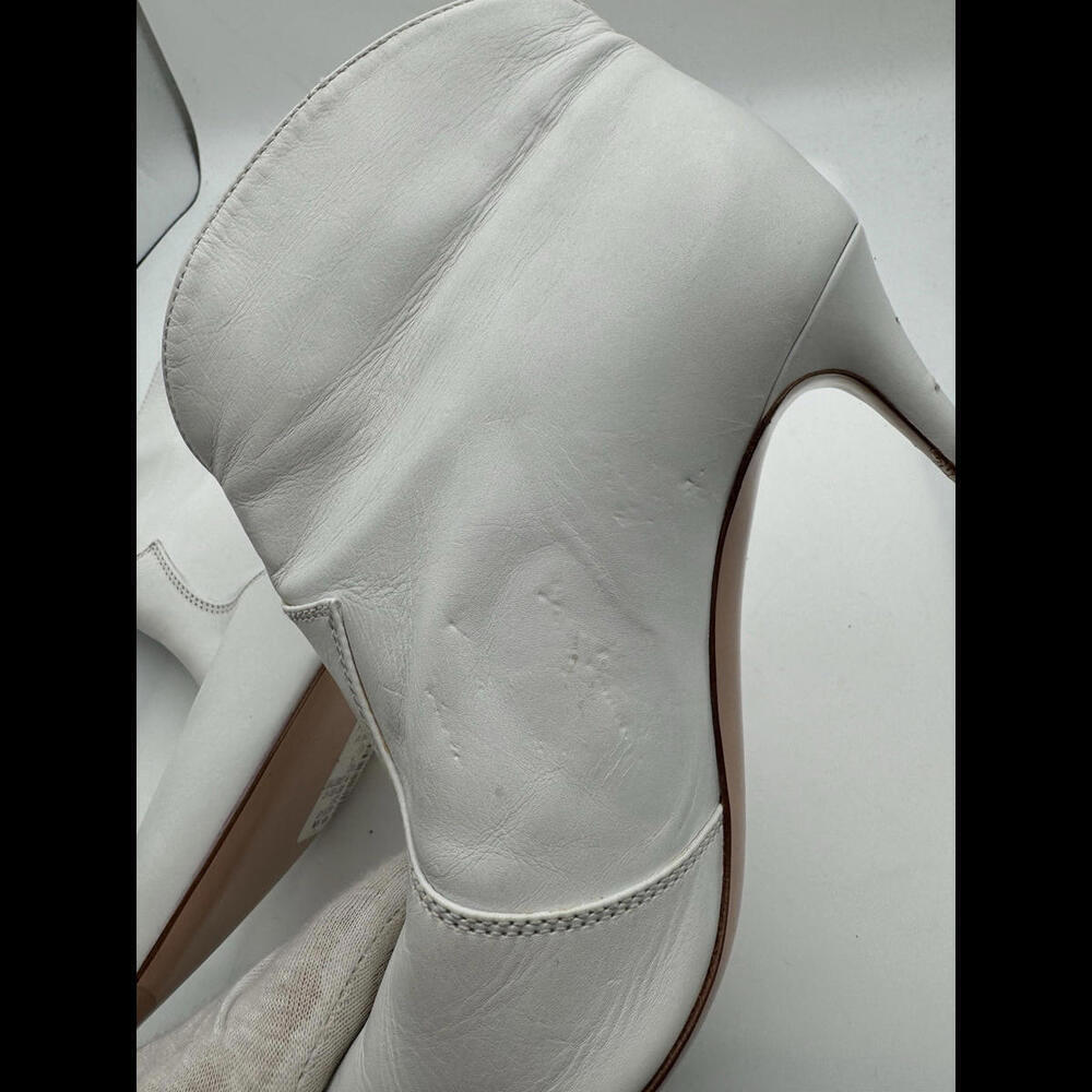 Gianvito Rossi Mable 85 Leather Pointed Toe Heel Boots White Size 37.5 - Picture 9 of 11